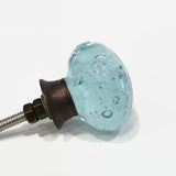 Aqua Blue Glass Bubble Cabinet Knobs For Kitchen Bath Drawers Coastal-Dwyer Home Collection