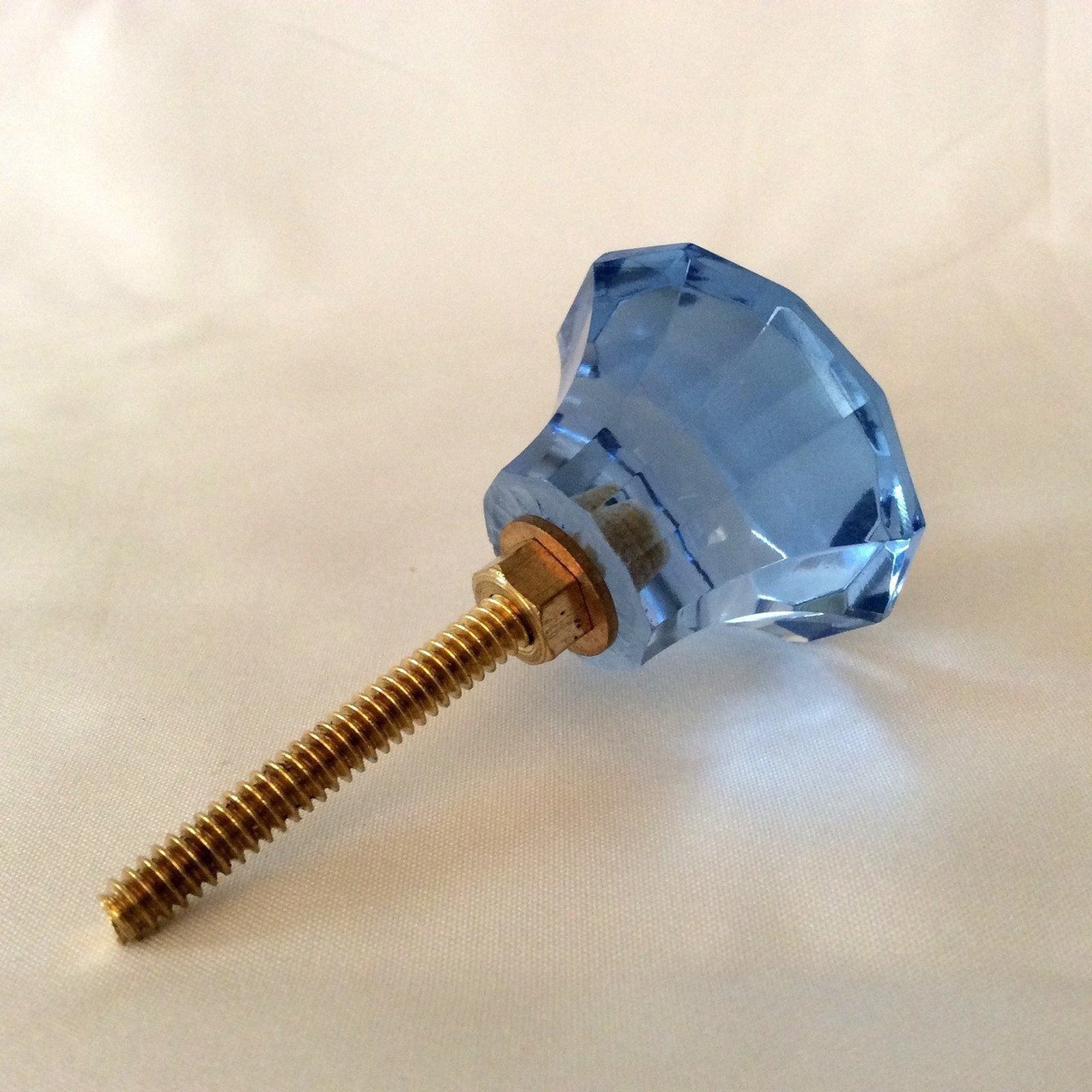 Cool Blue Diamond Cut Glass Cabinet Knobs Dresser Drawer Pulls-Dwyer Home Collection