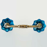 Turquoise Blue Glass Flower Cabinet Knobs Dresser Drawer Pulls-Dwyer Home Collection